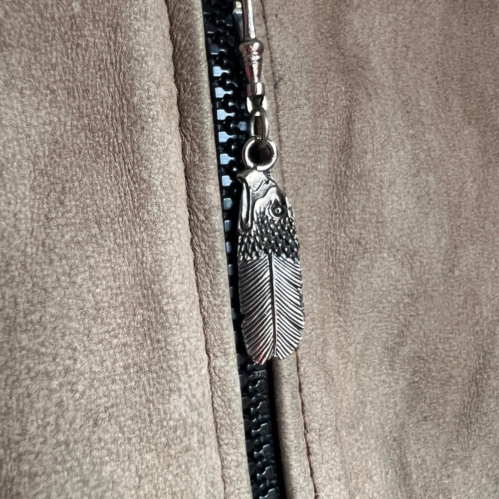 Vintage Leather Fringe Motorcycle Jacket Black Tan Biker‎ Western Braided Lace - Picture 12 of 12
